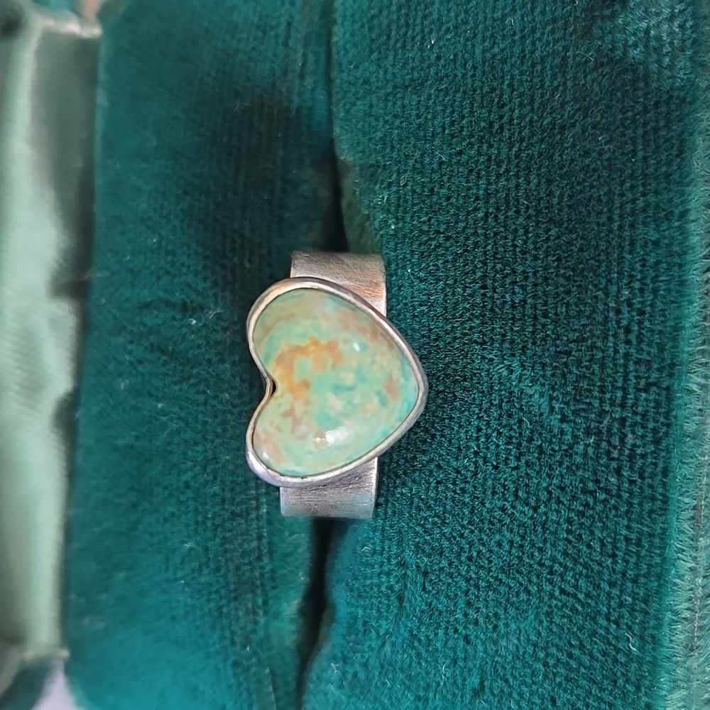Green turquoise and Sterling Ring.
